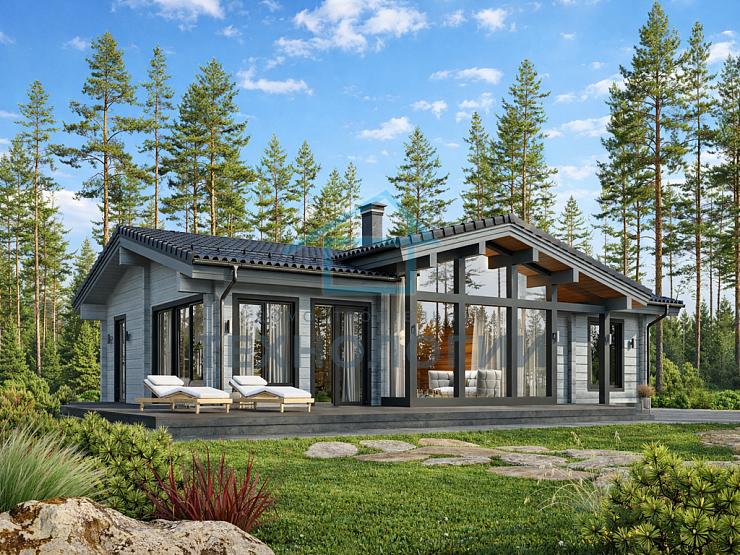 Одноэтажный дом из бруса 10х15 Хотен