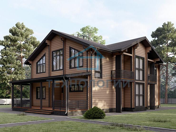 Двухэтажный дом из бруса 14х16 проект Жилена