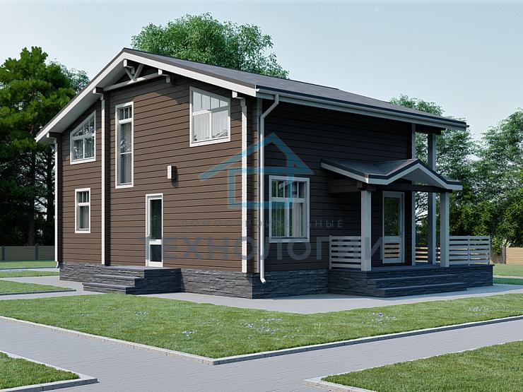 Двухэтажный дом из бруса 9х11 с террасой Велимира