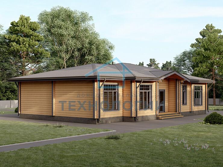 Одноэтажный дом из бруса 13х18 Дементий