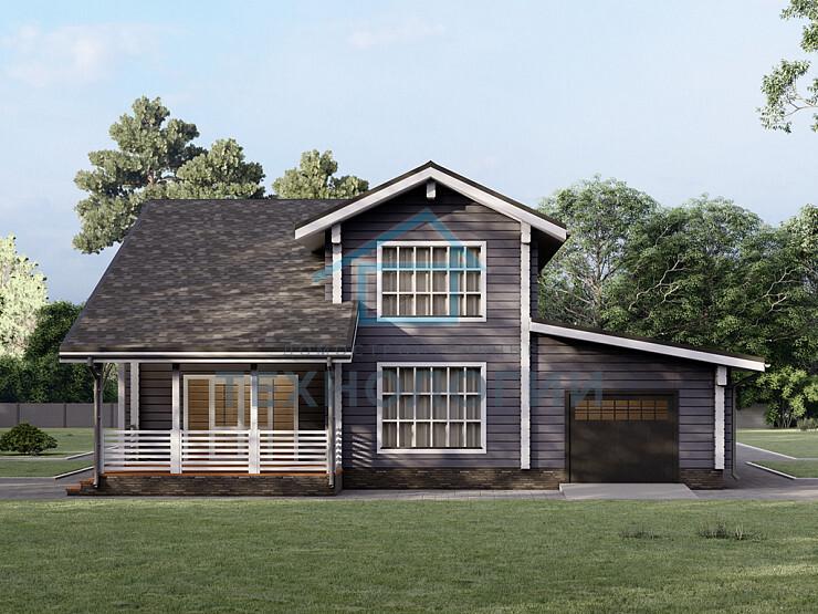 Двухэтажный дом из бруса 11х14 проект Загляда