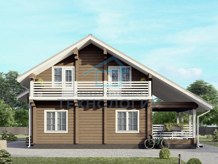 Дом шале из бруса в 1,5 этажа 10х12 с котельной Заслава