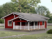 Одноэтажный дом из бруса 9х11 проект Август