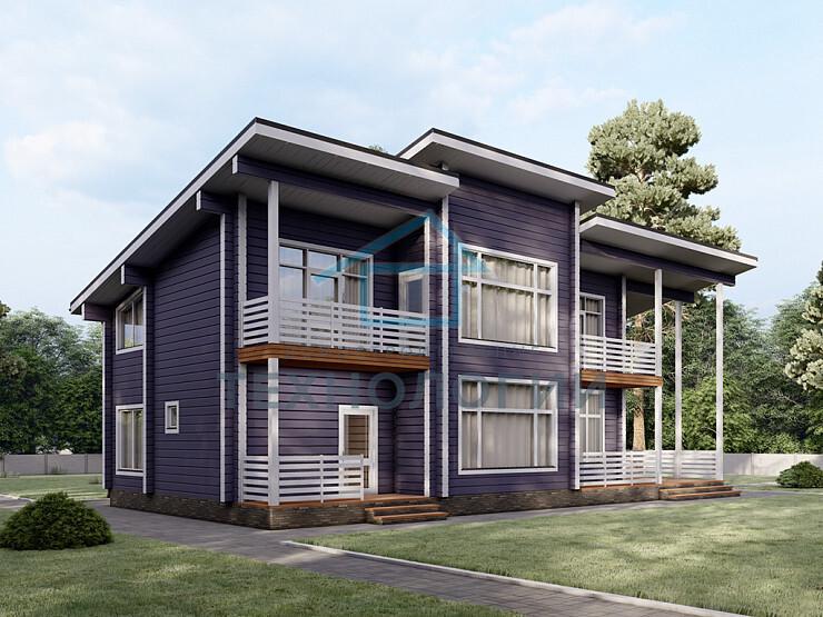 Двухэтажный дом из бруса 8х13 проект Забела