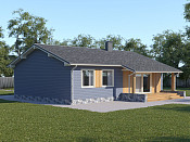 Современный одноэтажный брусовой дом 9х13 с котельной Далебор