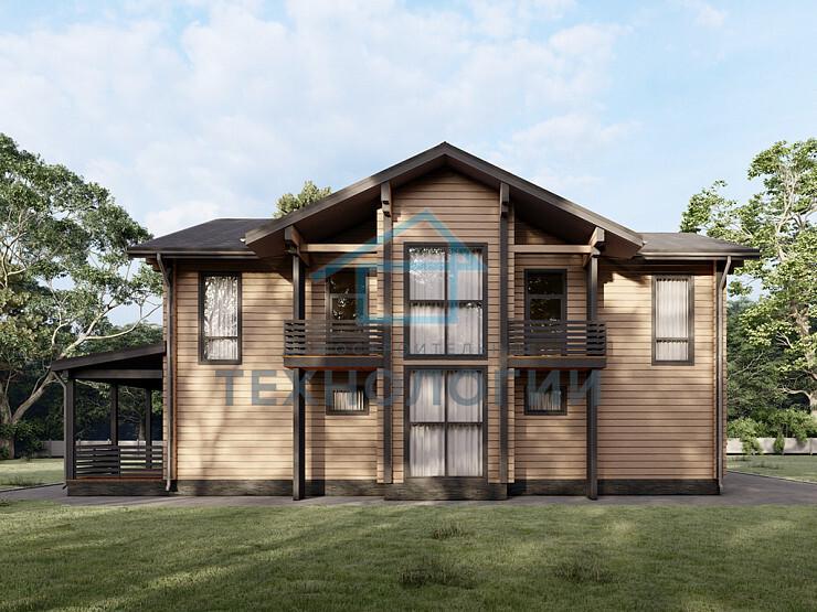 Двухэтажный дом из бруса 14х16 проект Жилена