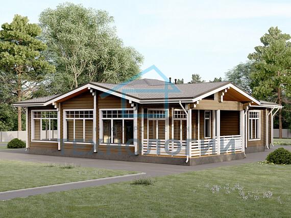 Одноэтажный дом из бруса 13х18 проект Донат