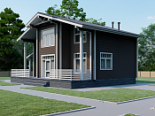 Двухэтажный дом из бруса 9х11 с террасой Велимира