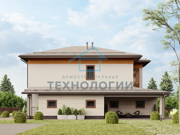 Двухэтажный дом из газобетона 15х15 проект Верислав