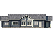 Скандинавский одноэтажный дом из бруса 10х20 с террасой Франа