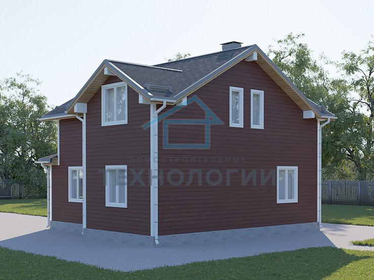 Дом шале из бруса в 1,5 этажа 6х6 с котельной Топак