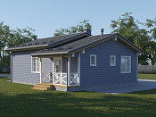 Скандинавский одноэтажный дом из бруса 8х11 с террасой Ярина