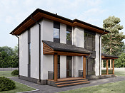 Двухэтажный дом из газобетона 8х8 проект Инга