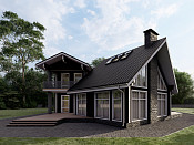 Двухэтажный дом из бруса 17х24 проект Елень