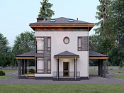 Двухэтажный дом из газобетона 9х9 проект Мал