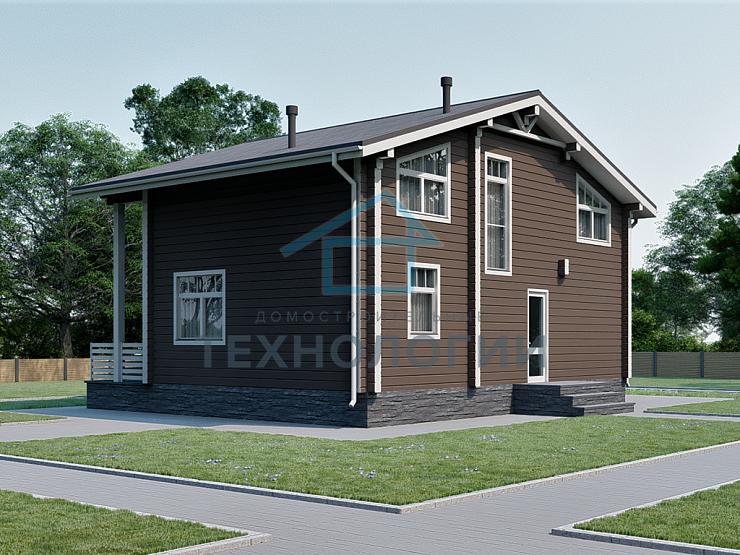 Двухэтажный дом из бруса 9х11 с террасой Велимира