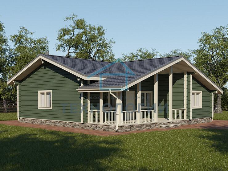 Одноэтажный дом шале из бруса 11х11 с котельной Цицилия