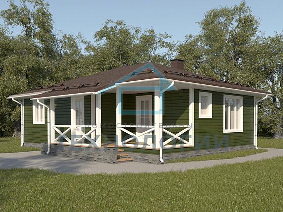 Одноэтажный дом из бруса шале 8х11 с котельной Чипрана