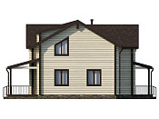 Дом шале из бруса в 1,5 этажа 9х12 с террасой Санда