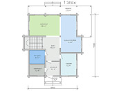 Дом шале из бруса в полтора этажа 9х11 с террасой Орислав