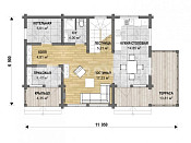 Полутораэтажный дом из бруса 7х12 Будигорск