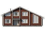 Дом шале из бруса в полтора этажа 10х14 с котельной Селена