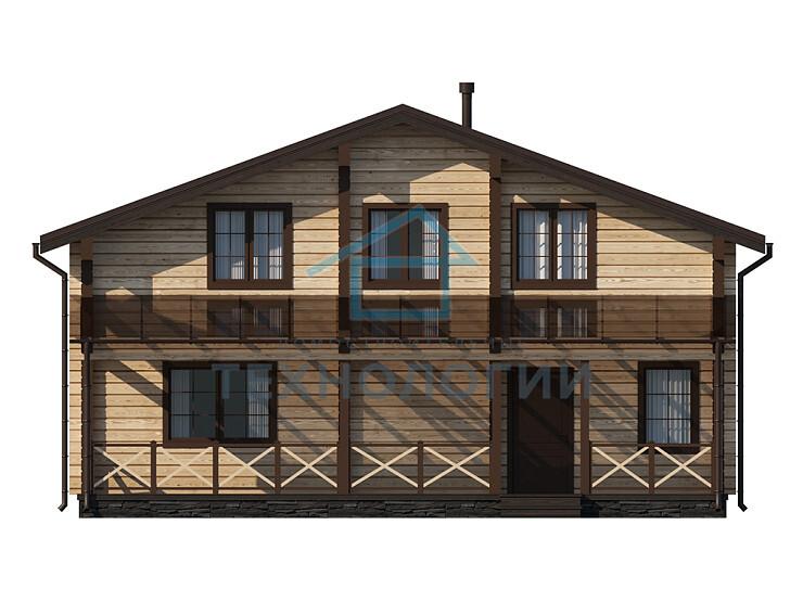 Дом шале из бруса с сауной полутораэтажный 10х11 Мира