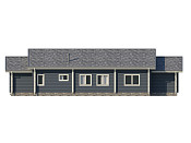 Скандинавский одноэтажный дом из бруса 10х20 с террасой Франа