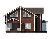 Полутораэтажный дом шале из бруса 11х12 с террасой Собина