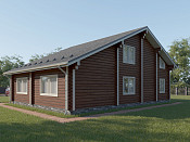 Дом шале из бруса в полтора этажа 10х14 с котельной Селена