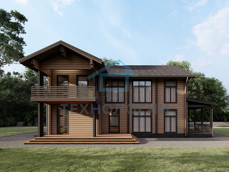 Двухэтажный дом из бруса 14х16 проект Жилена