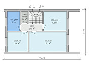 Двухэтажный каркасный дом 8х11 проект Громобой