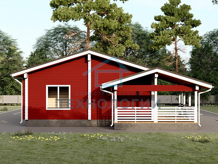 Одноэтажный дом из бруса 9х11 проект Август