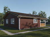 Скандинавский одноэтажный дом из бруса 12х12 с котельной Душица