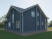 Дом шале из бруса в полтора этажа 12х12 с котельной Тана