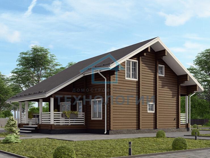 Дом шале из бруса в 1,5 этажа 10х12 с котельной Заслава