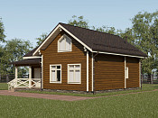 Дом шале из бруса с сауной в 1,5 этажа 9х10 Медея