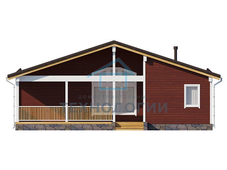 Скандинавский одноэтажный дом из бруса 12х12 с котельной Душица