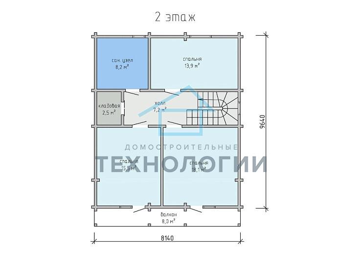 Дом шале из бруса в 1,5 этажа 10х12 с котельной Заслава