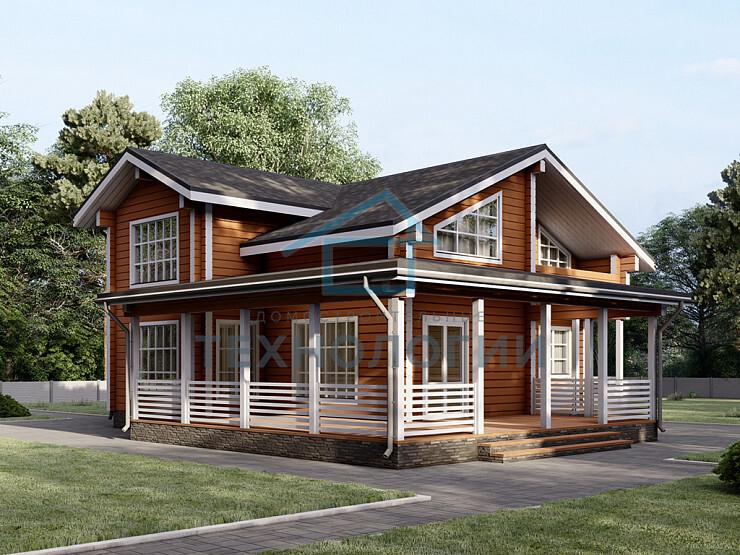 Двухэтажный дом из бруса 9х11 проект Зарена