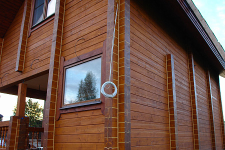 Одноэтажный дом из бруса шале 11х12 с котельной Бажен