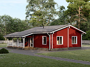 Одноэтажный дом из бруса 9х11 проект Август