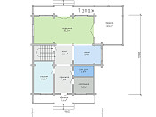 Дом шале из бруса в полтора этажа 10х11 с котельной Хотомир