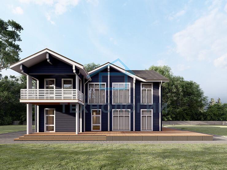 Двухэтажный дом из бруса 14х16 проект Елица