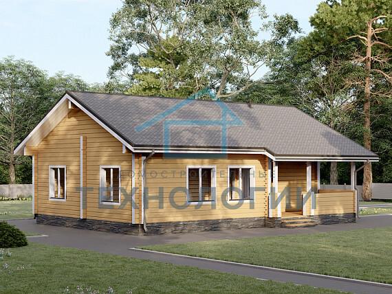 Одноэтажный дом из бруса 9х12 проект Ефросинья