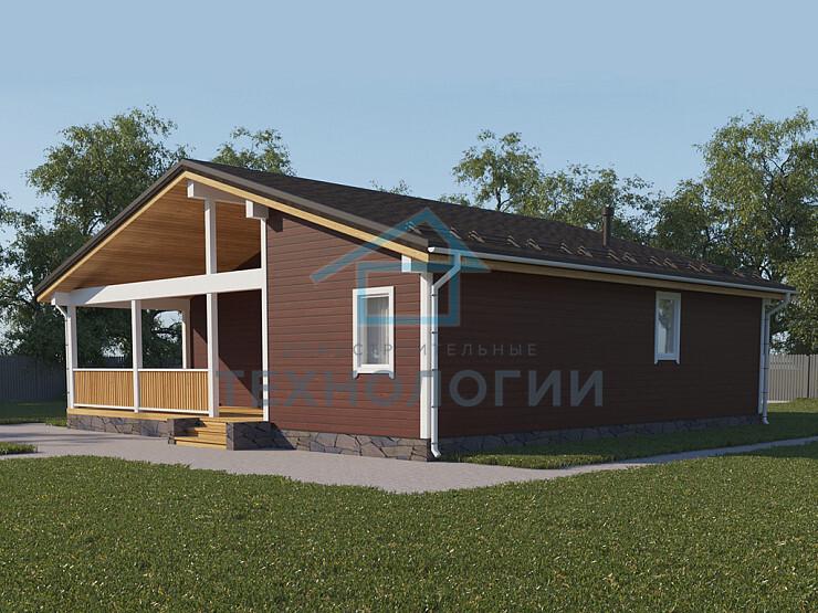 Скандинавский одноэтажный дом из бруса 12х12 с котельной Душица