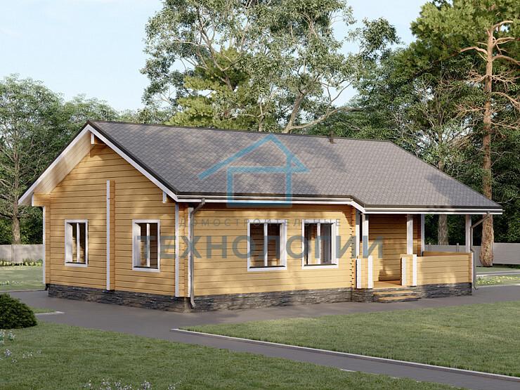 Одноэтажный дом из бруса 9х12 проект Ефросинья