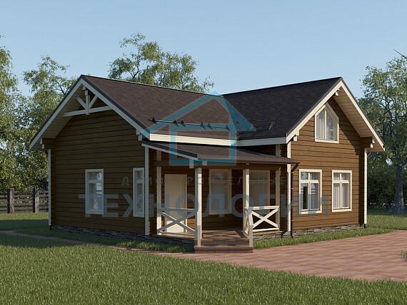 Дом шале из бруса с сауной в 1,5 этажа 9х10 Медея