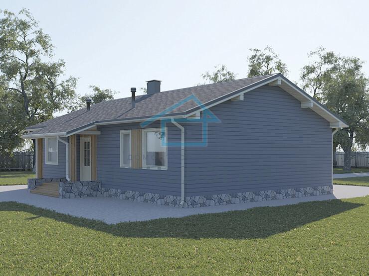 Современный одноэтажный брусовой дом 9х13 с котельной Далебор