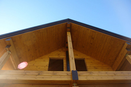 Одноэтажный дом из бруса шале 8х11 с котельной Чипрана